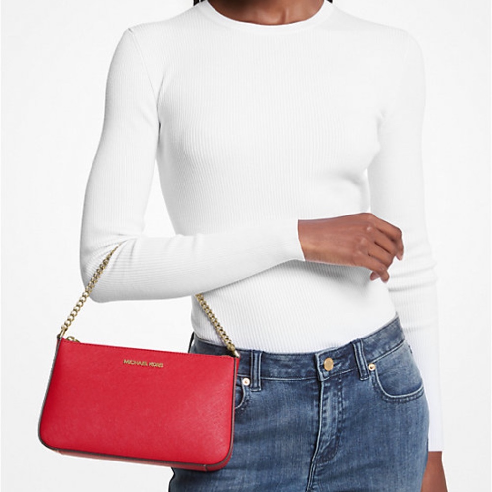 New! MICHAEL KORS 100% Leather, Red w/ Gold Accents, in Pink & Black 30% off all - Picture 2 of 8
